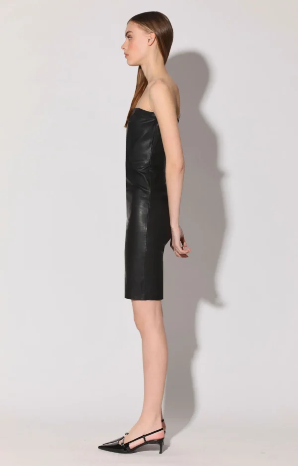 Walter Baker Alexis Dress, Black-Stretch Leather>Women Dresses