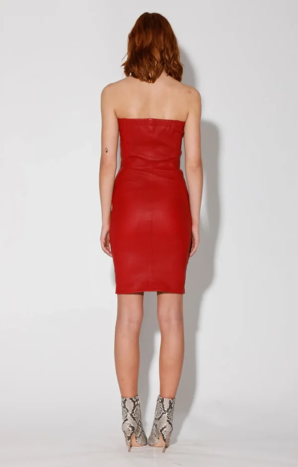Walter Baker Alexis Dress, Red-Stretch Leather>Women Dresses