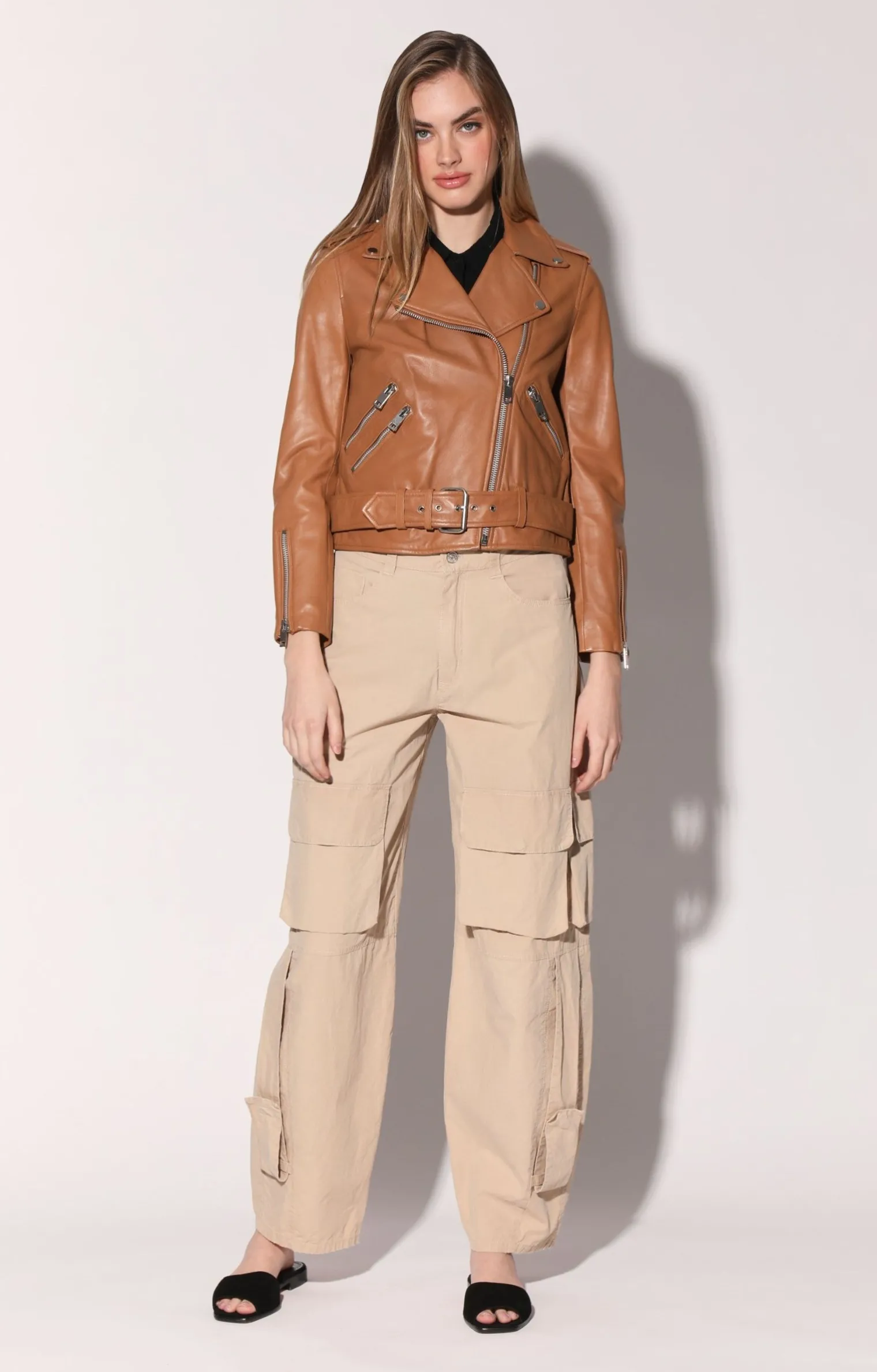 allison_jacket_camelleath_1.webp Walter Baker Allison Jacket, Camel-Leather>Women Leather