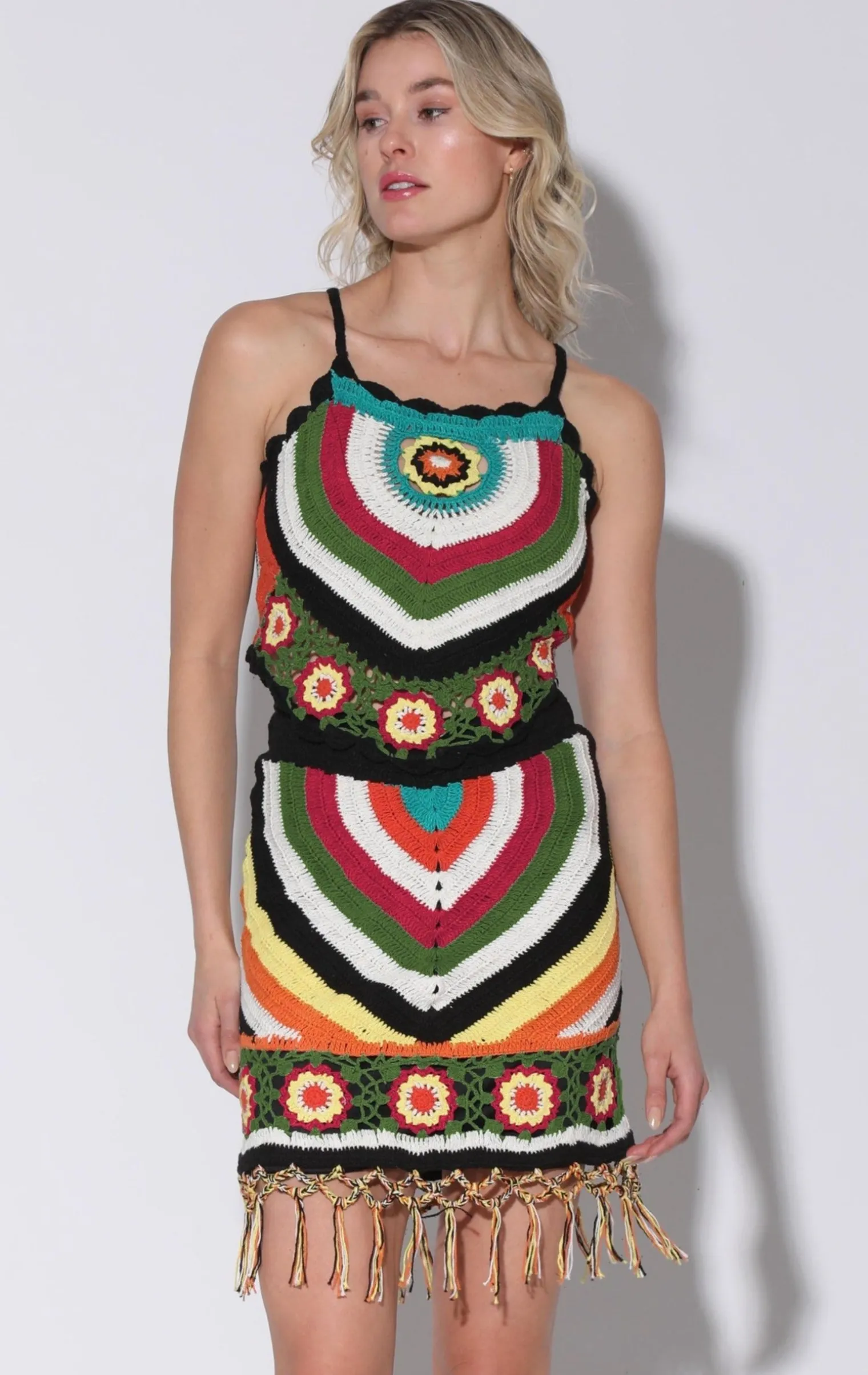 andi_top_rainbow_sun_croc_0.webp Walter Baker Andi Top, Rainbow Sun Crochet>Women Tops