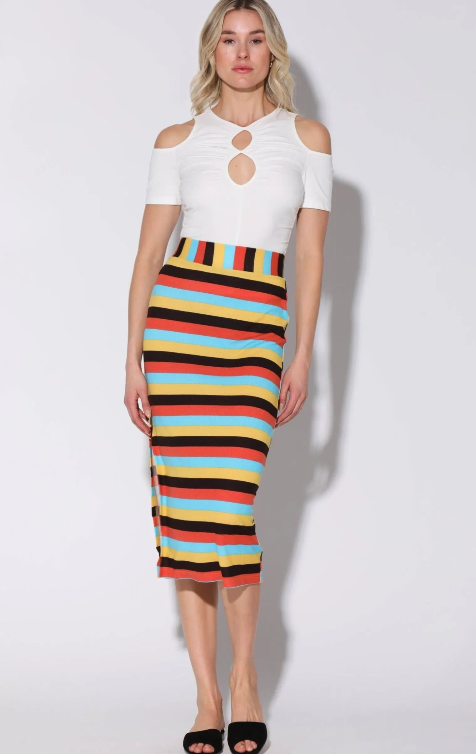 annika_skirt_mod_stripe_k_0.webp Walter Baker Annika Skirt, Mod Stripe Knit>Women Bottoms