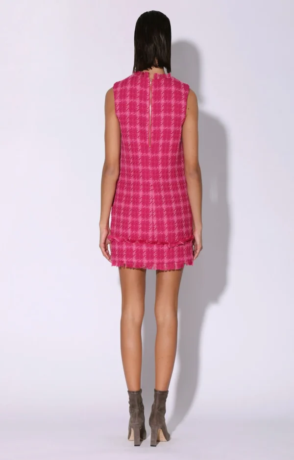 Walter Baker Bethani Dress, Magenta Electric Tweed>Women Dresses