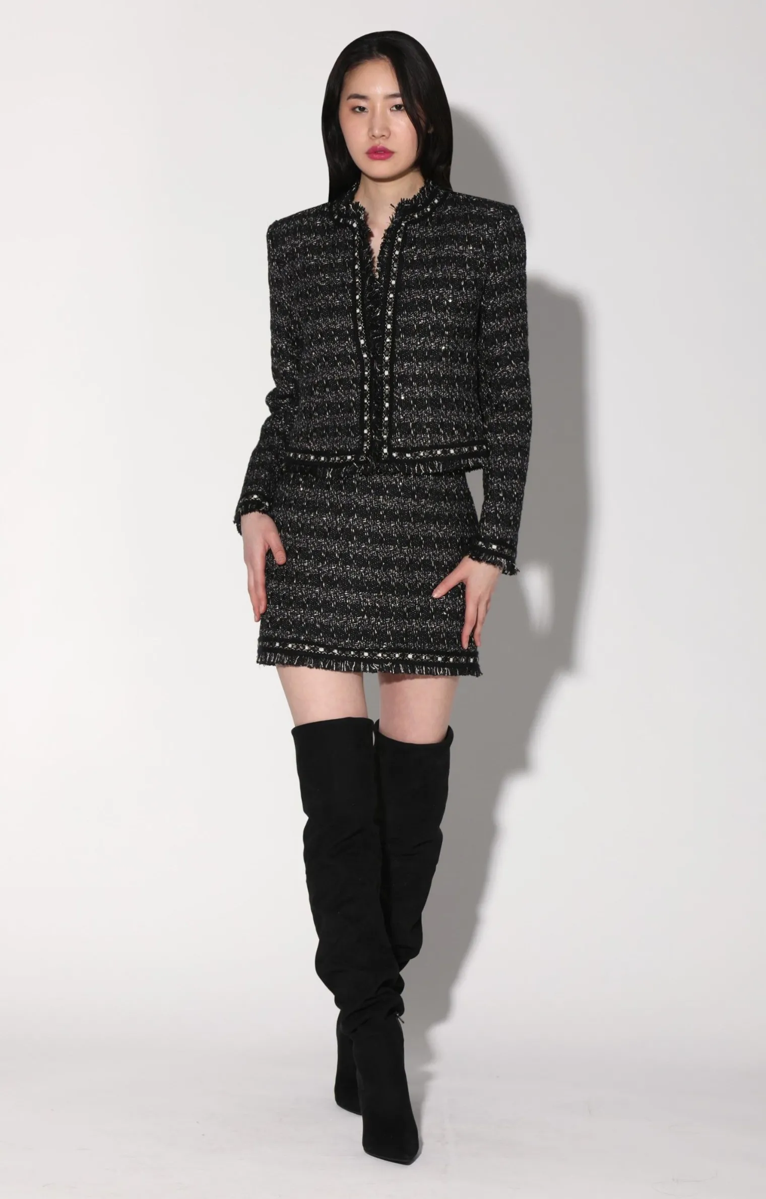 carla_jacket_tribeca_twee_1.webp Walter Baker Carla Jacket, Tribeca Tweed Black Black>Women Jackets