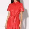 Walter Baker Chloe Dress, Scarlet-Leather>Women Dresses