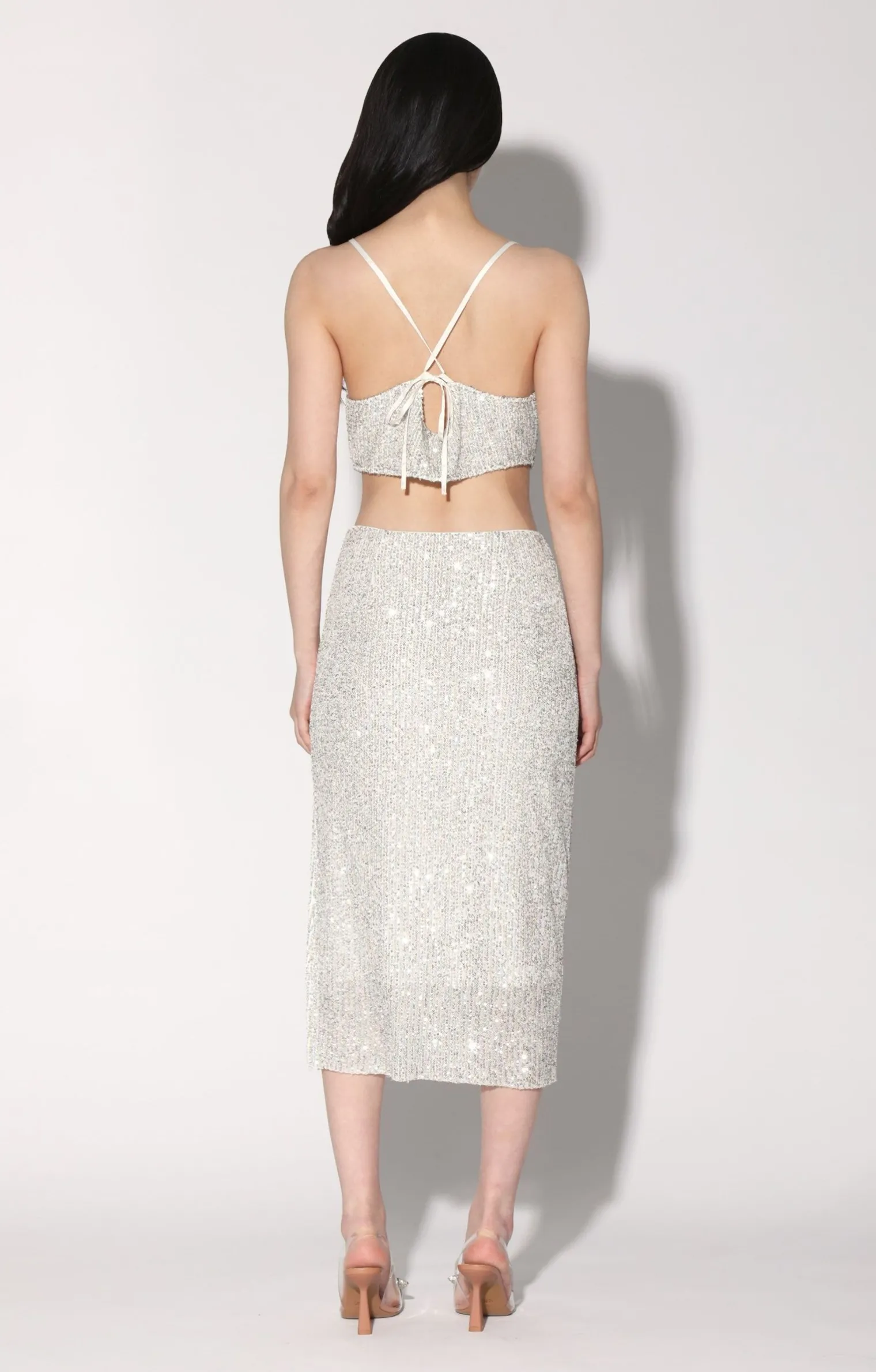 crista_skirt_ice_sequin_3.webp Walter Baker Crista Skirt, Ice Sequin>Women Bottoms