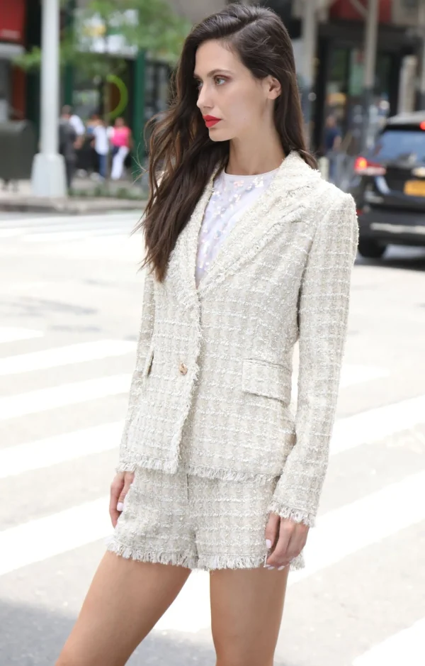 Walter Baker Damon Blazer, Yacht Tweed Sand>Women Jackets