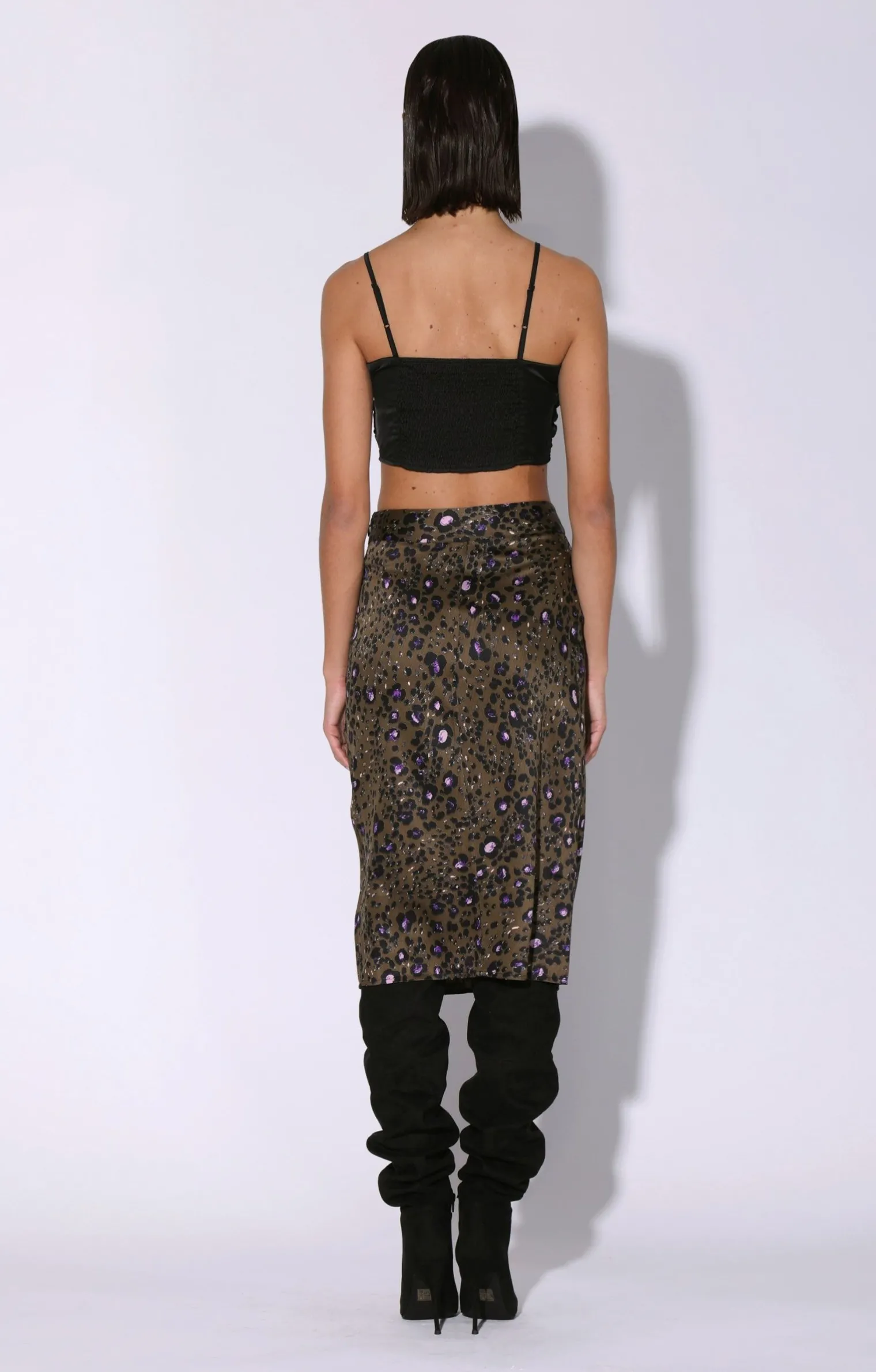 daya_skirt_olive_leopard_3.webp Walter Baker Daya Skirt, Olive Leopard>Women Bottoms
