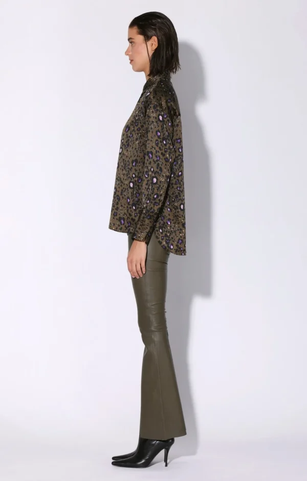 Walter Baker Delisse Top, Olive Leopard>Women Tops