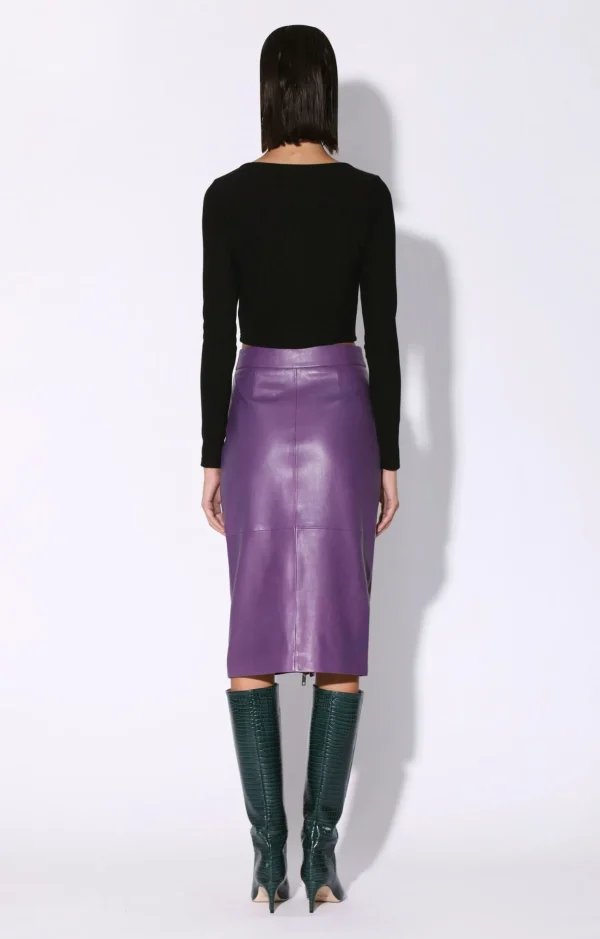 Walter Baker Galette Skirt, Amethyst-Leather>Women Bottoms