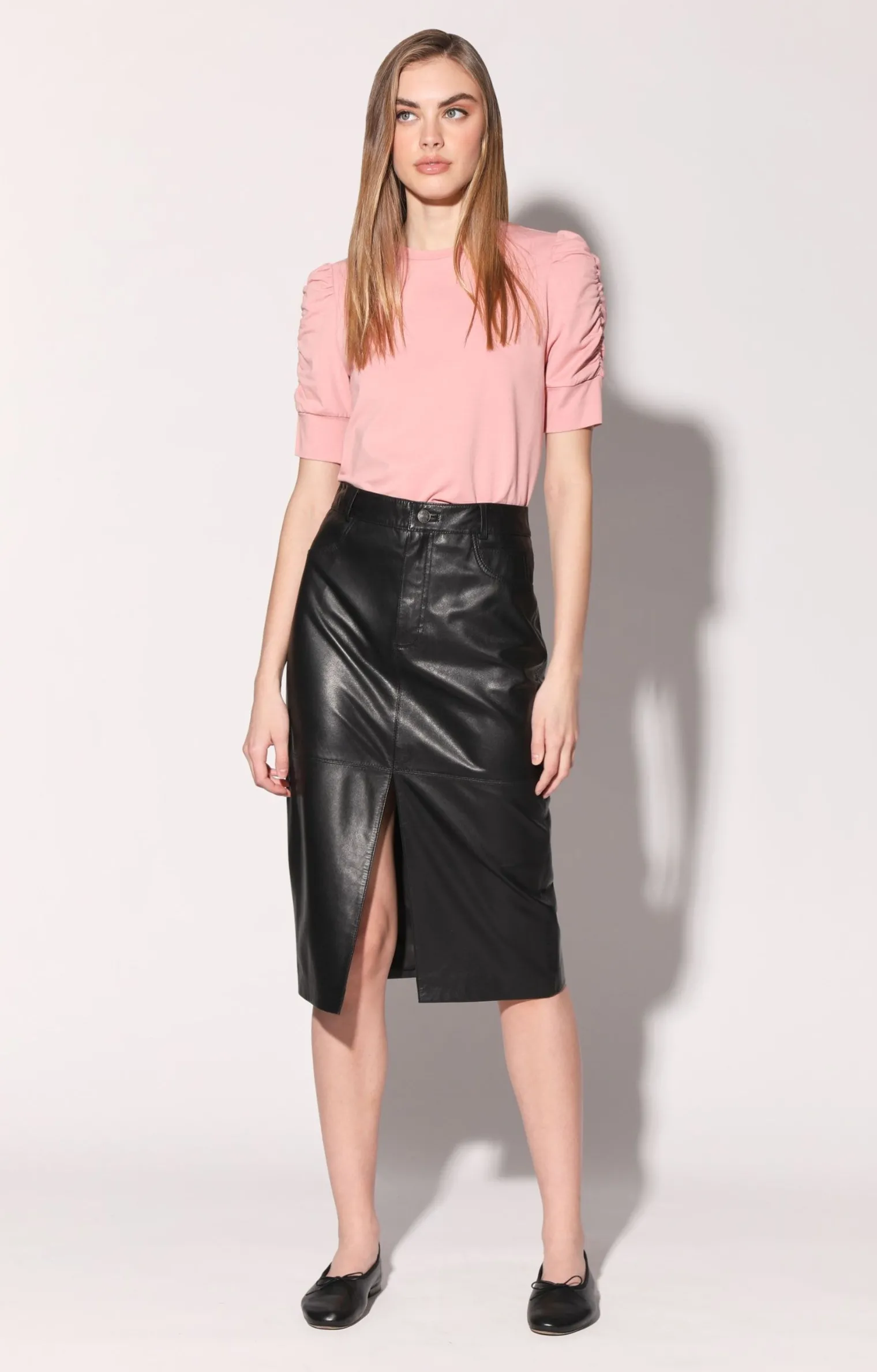 glynice_skirt_blackleathe_1.webp Walter Baker Glynice Skirt, Black-Leather>Women Leather