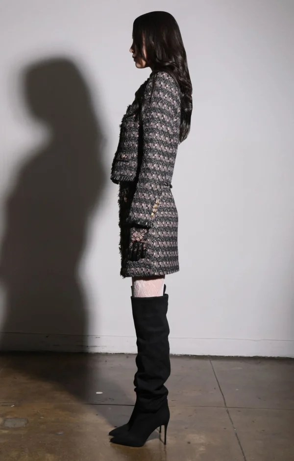 Walter Baker Inaya Jacket, Tribeca Tweed Black Blush>Women Jackets