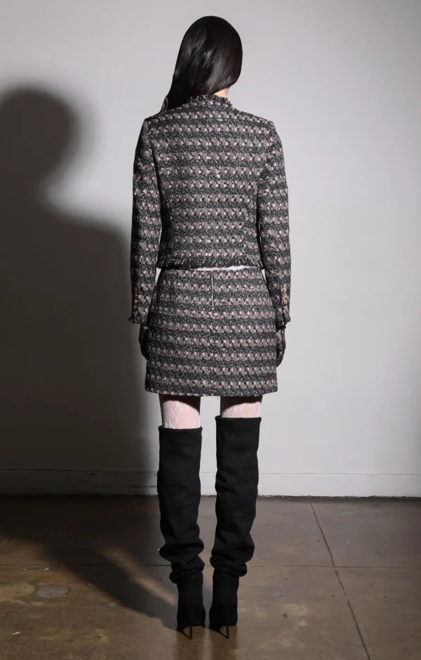 Walter Baker Inaya Jacket, Tribeca Tweed Black Blush>Women Jackets