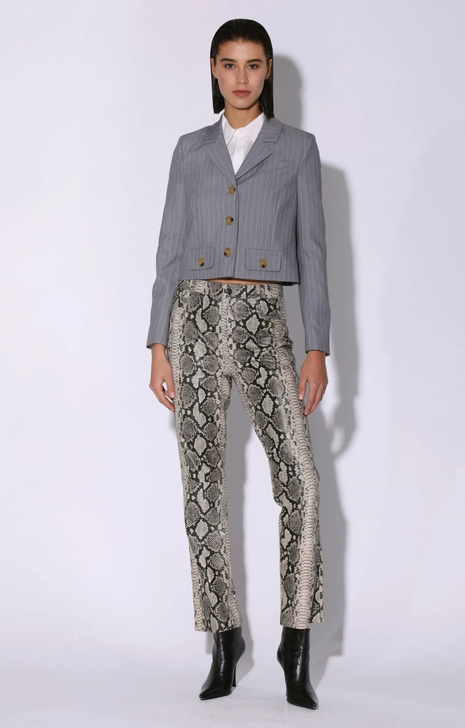 javi_jacket_heather_pin_s_1.webp Walter Baker Javi Jacket, Heather Pin Stripe>Women Jackets