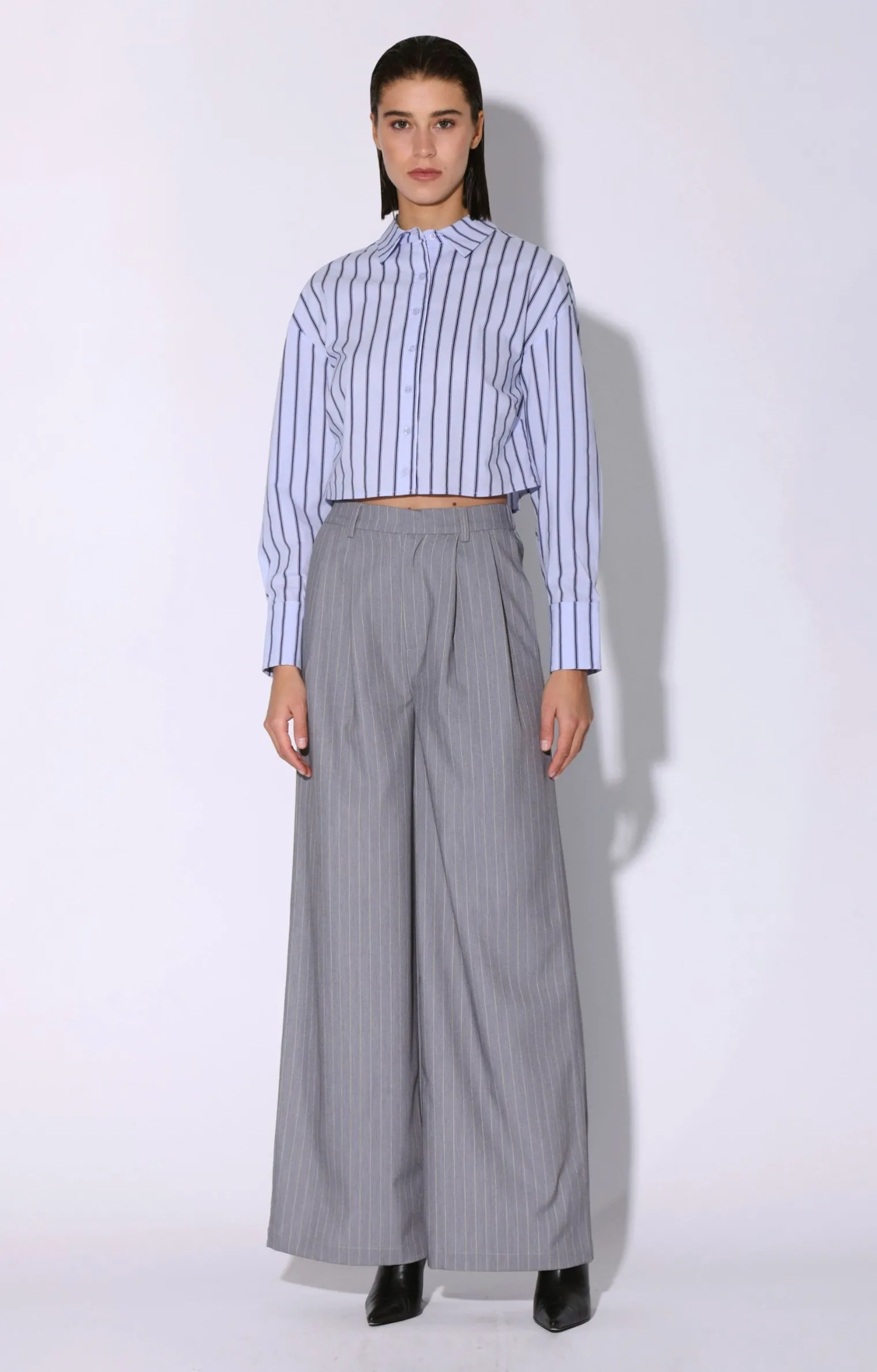kaiden_pant_heather_pin_s_1.webp Walter Baker Kaiden Pant, Heather Pin Stripe>Women Bottoms