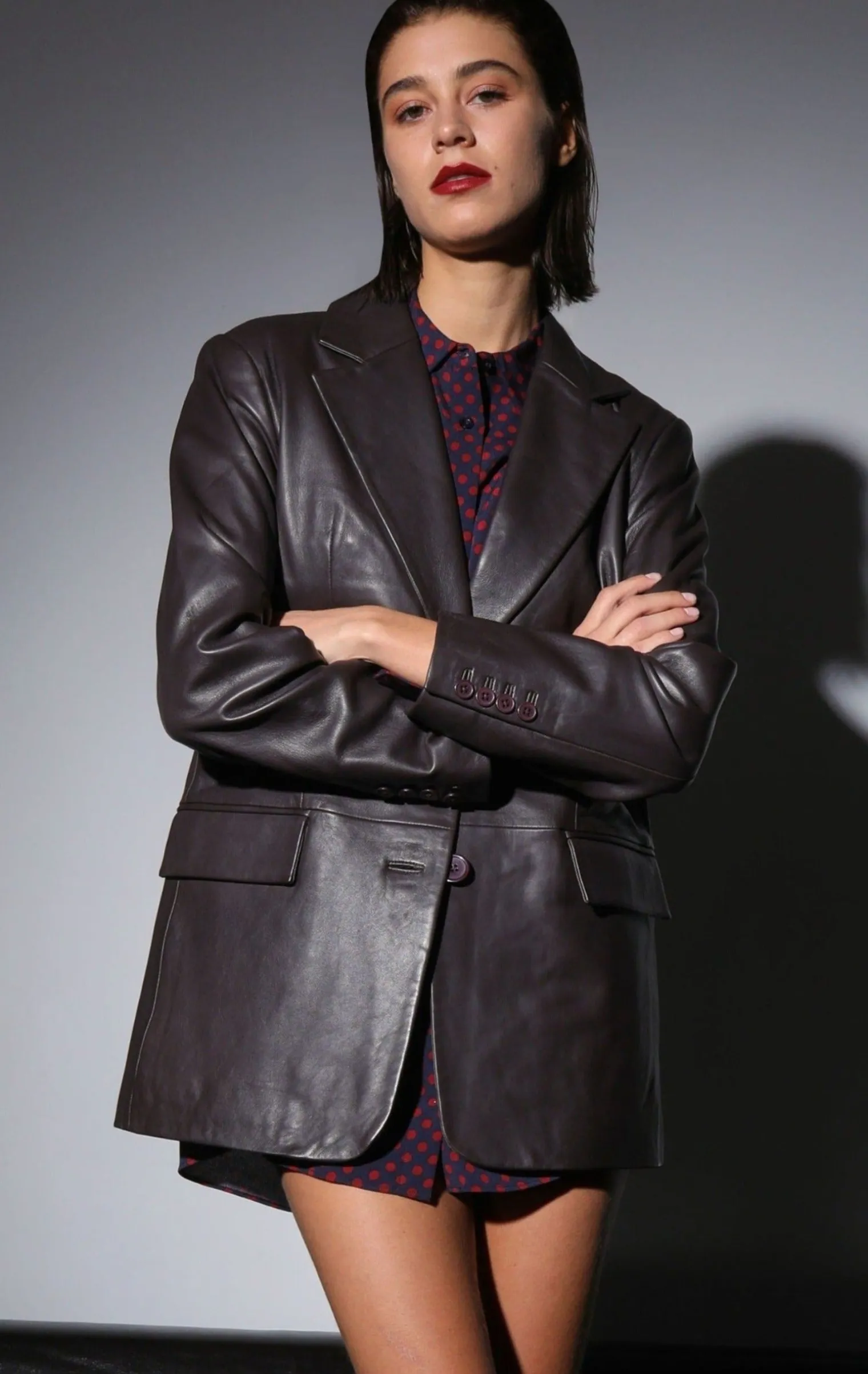 kira_blazer_mochaleather_0-1.webp Walter Baker Kira Blazer, Mocha-Leather>Women Jackets