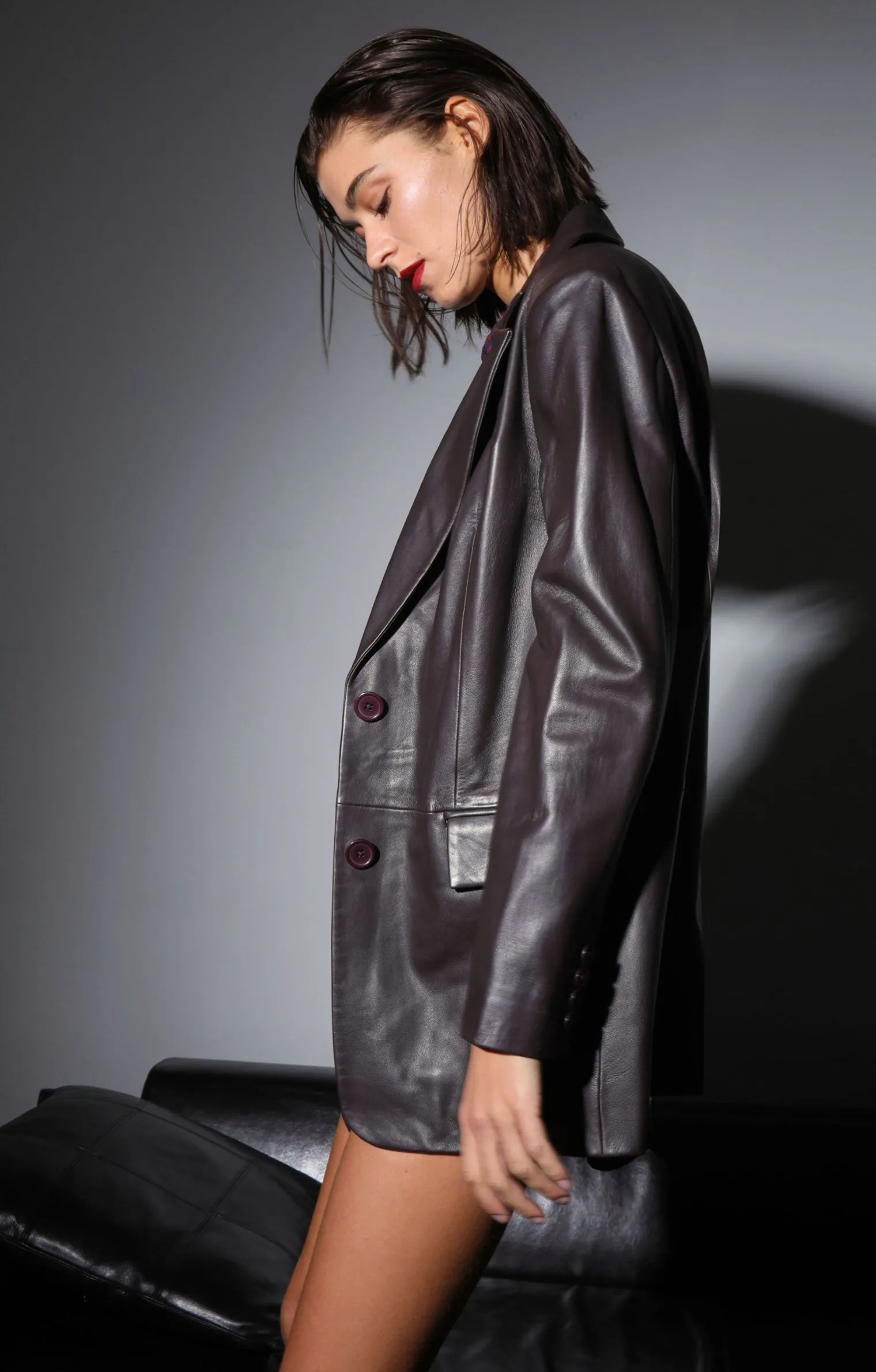 kira_blazer_mochaleather_2-1.webp Walter Baker Kira Blazer, Mocha-Leather>Women Jackets
