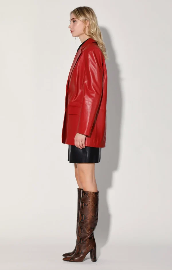 Walter Baker Kira Blazer, Red-Leather>Women Leather