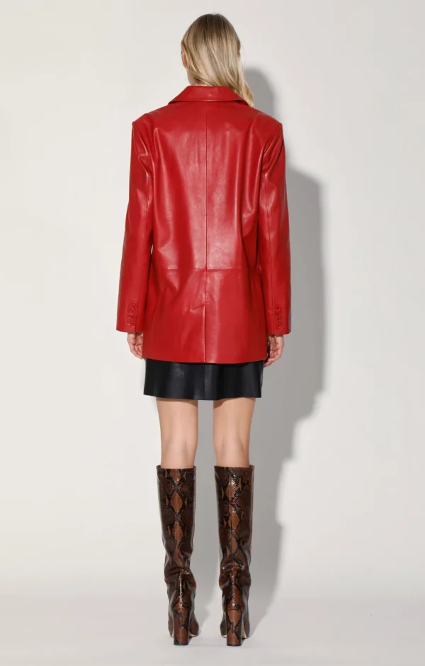 Walter Baker Kira Blazer, Red-Leather>Women Jackets