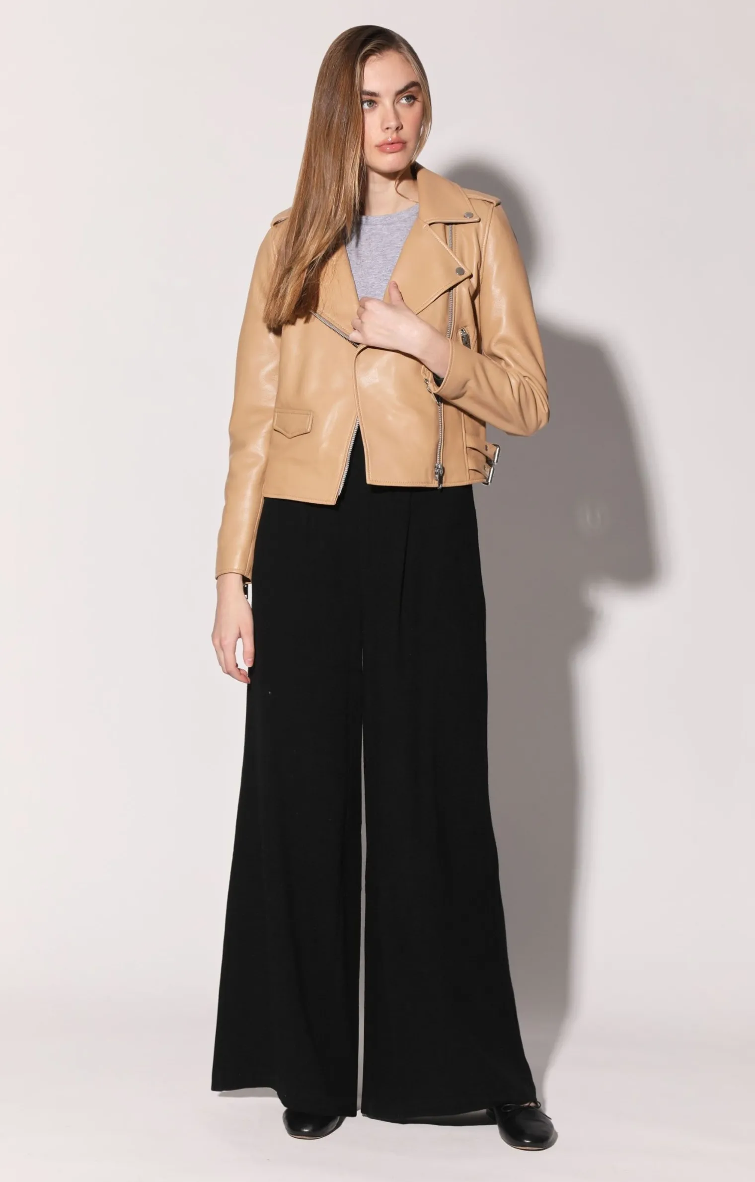 liz_jacket_latteleather_1.webp Walter Baker Liz Jacket, Latte-Leather>Women Leather