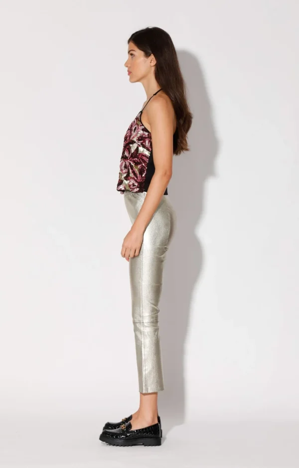 Walter Baker Lori Pant, Gold-Stretch Leather>Women Bottoms