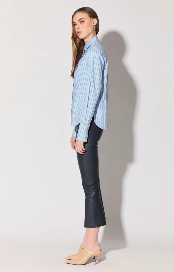 Walter Baker Luisa Pant, Navy-Stretch Leather>Women Bottoms