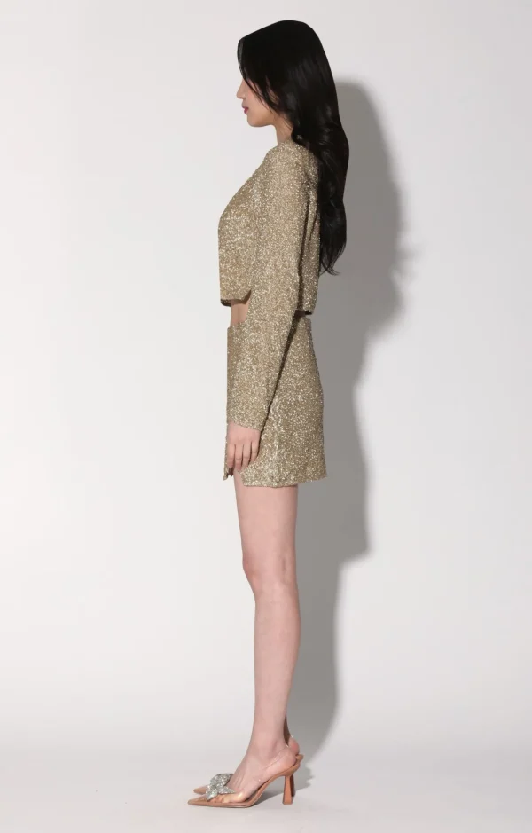 Walter Baker Mallory Skirt, Gold Rush Sequin>Women Bottoms