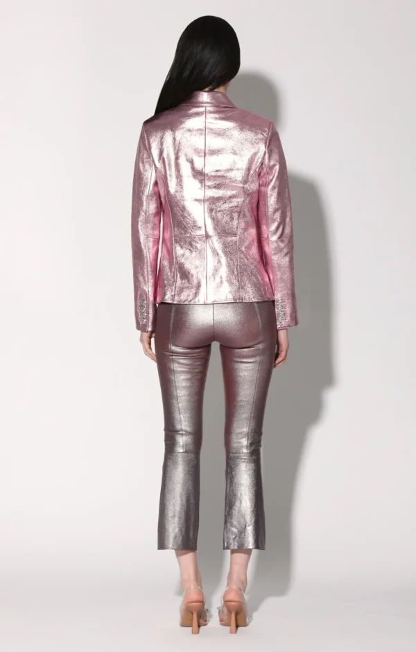 Walter Baker Marley Blazer, Pink Frost Metallic-Leather>Women Leather
