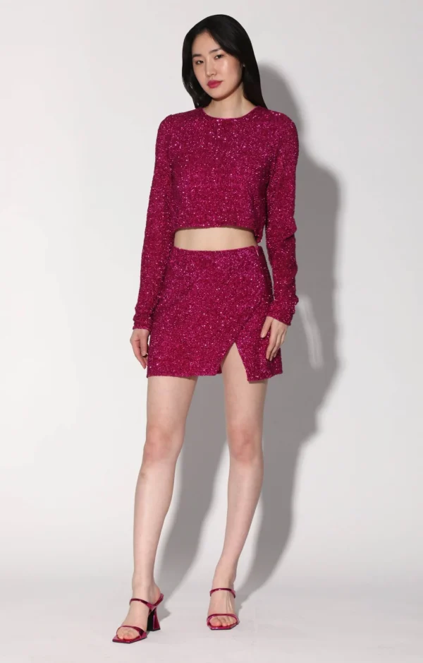 Walter Baker Megan Top, Magenta Rush Sequin>Women Tops