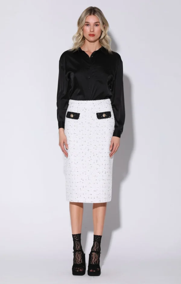 Walter Baker Melany Skirt, Parisian Tweed Combo>Women Bottoms