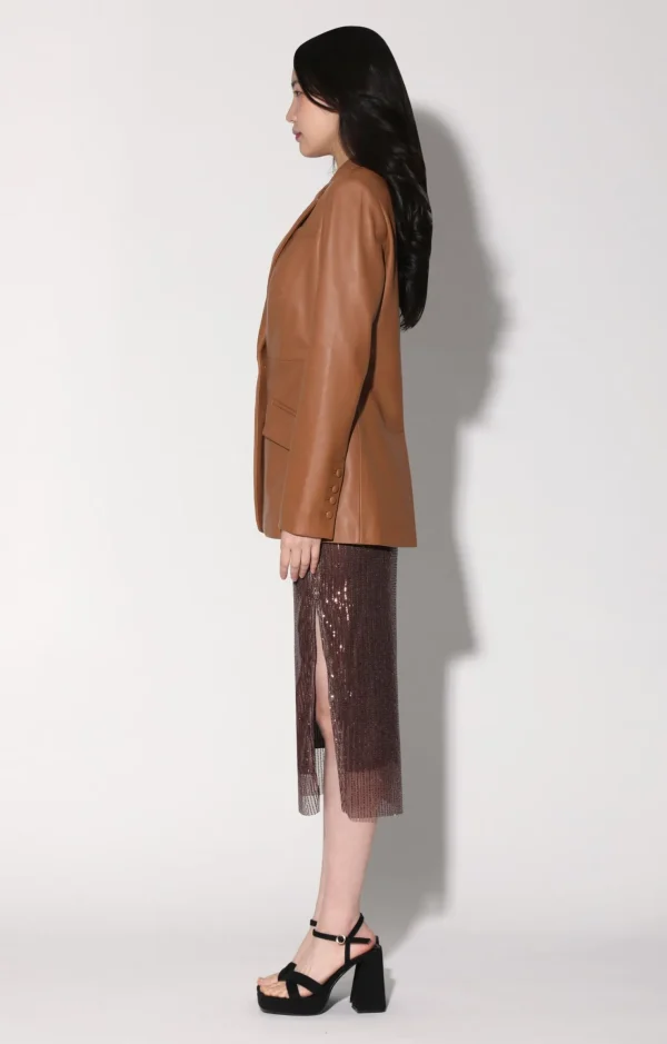 Walter Baker Mia Blazer, Camel-Leather>Women Jackets