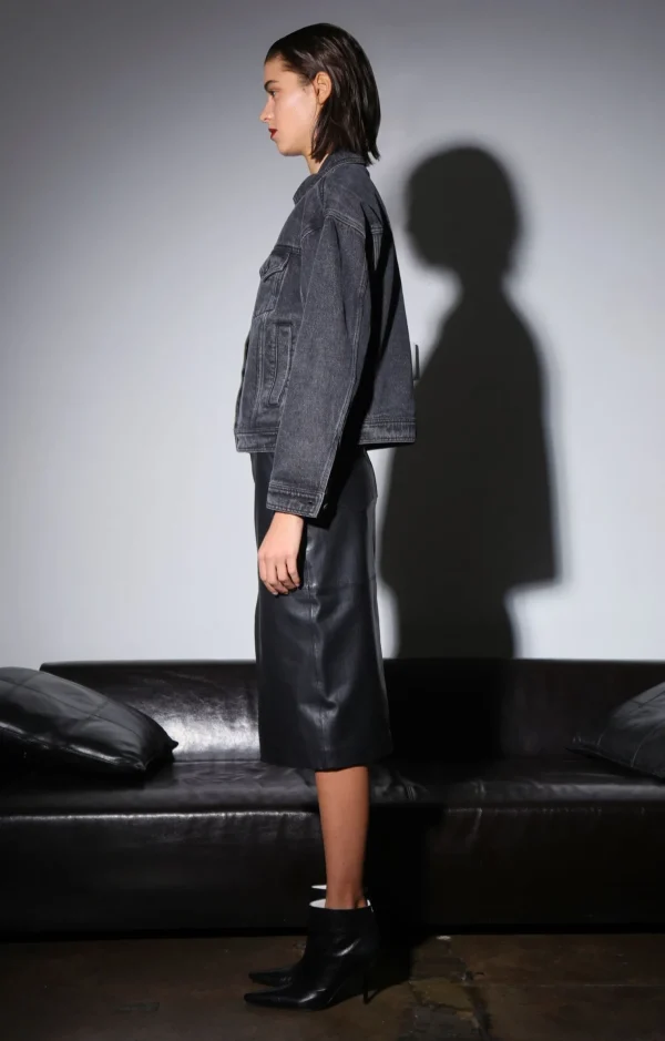 Walter Baker Shawna Jacket, Black Wash>Women Jackets