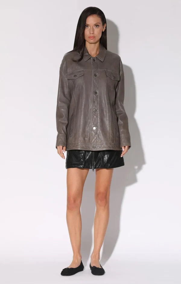Walter Baker Sutton Jacket, Dark Taupe-Vt Wash Leather>Women Jackets