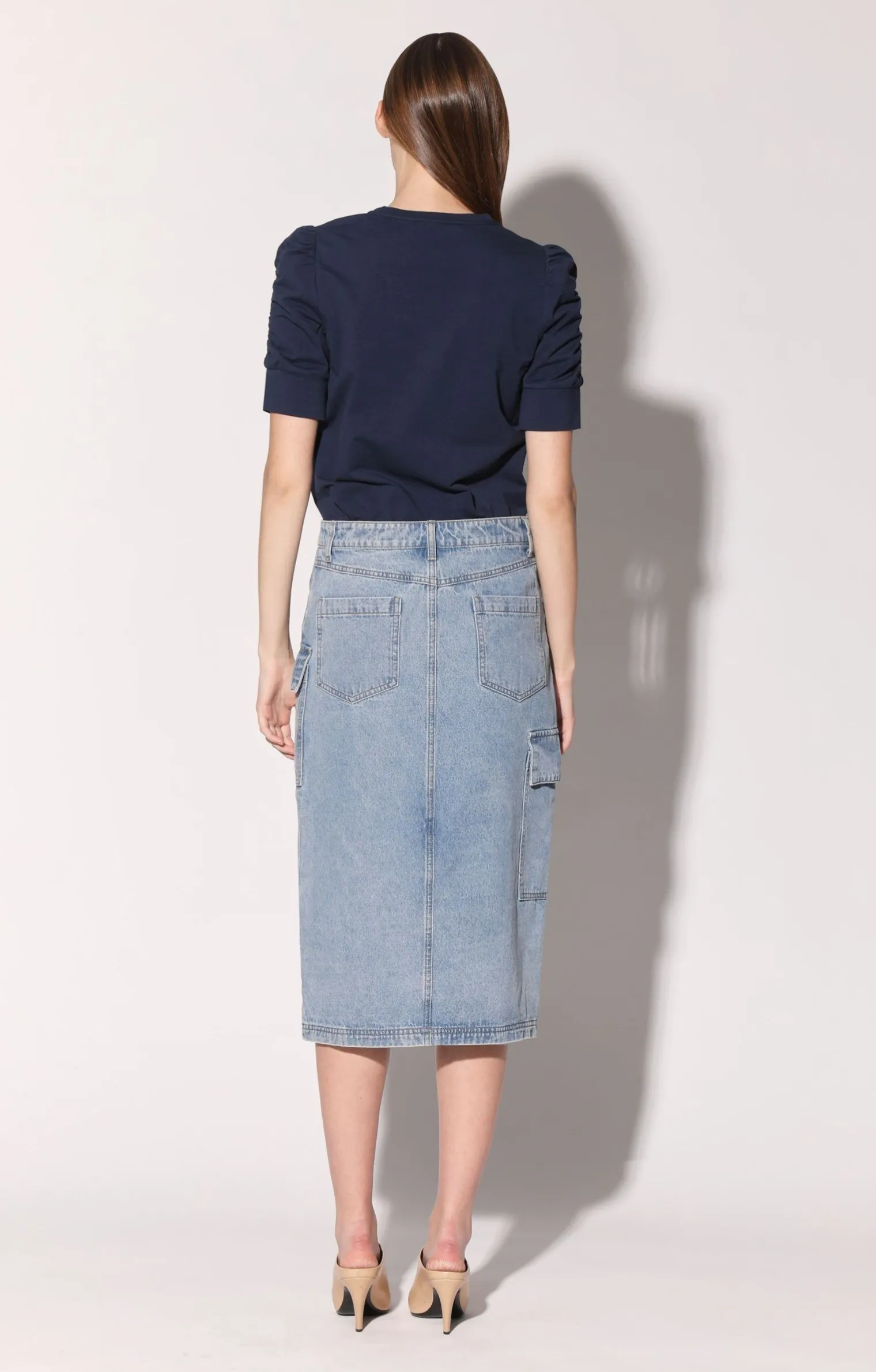 tally_skirt_light_wash_3.webp Walter Baker Tally Skirt, Light Wash>Women Bottoms